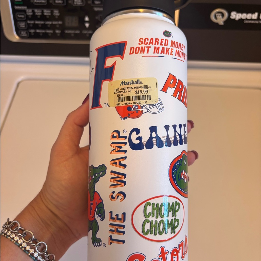 White Gators Themed Water Bottle